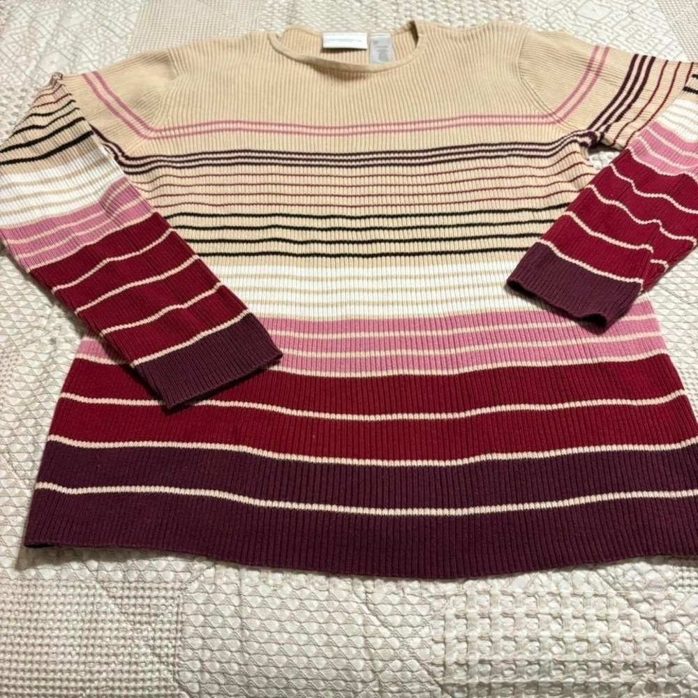 vintage Liz Clairborne tank, pink and pink striped sweater - Picture 2 of 4